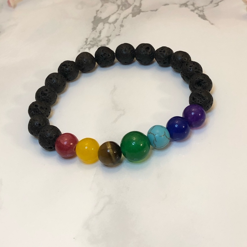 Chakra Lava Stone Diffuser Bracelet